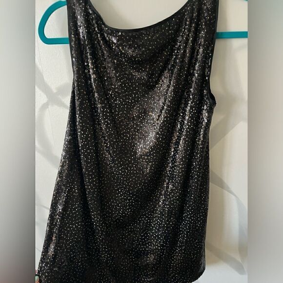 Worth Nylon Black & Gold Sequin Tank size 8 - Picture 3 of 4